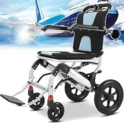 Super Lightweight Transport Wheelchair, Portable Folding Wheelchair with Bag, Travel Wheelchair with Bag, Split Brake, Widened Armrest Design, Portable Wheelchair for The Elderly
