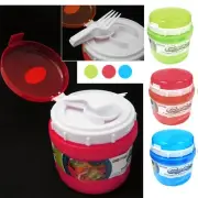 1 Soup Bowl Microwave Ramen Bowl Lid Insulated Food Container Noodles Fork Spoon