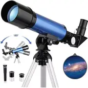 Telescope for Kids & Beginners, Portable Refractor Telescope 90x Blue