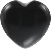 uxcell Natural Heart Shaped Crystal Stone, 1.2 Inch Mini Polished Love Gemstone Crystal, Pocket Rock Engraved Worry Stones for Women Gifts Meditation, Black