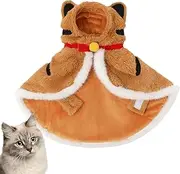 Cat Tiger Outfit | Hooded Cat Cloak | Warm Hooded Cloak for Cats | Cold Weather Pet Costume | Cozy Winter Clothes for Cats, Stylish Tiger Costume for Home and Outdoor Adventures