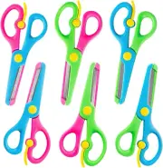 Kids Safety Scissors - 6 PCS Blunt Tip School Shears with Comfort Grip & Steel B