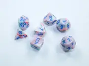 Chessex: Festive Mini-Polyhedral Pop Art / Blue 7-Die set
