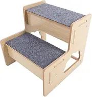 BESPORTBLE Pet Accessory 2 Step Wooden Dog Stairs Soft and Sturdy Dog Ladder Non-Slip Surface for Easy Climbing
