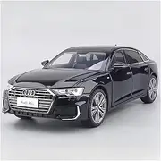 Die-cast Large Size 1:18 for Audi A6L Car Model Diecast Metal Sound Light Pull Back Mini Vehice Exquisite Presents Collection Miniature Vehicle(Black)