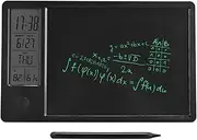 LCD Writing Tablet, Electronic Board Drawing Pad, 10 Inch Rechargeable Erasable Electronic Doodle Board with Digital Clock Calendar for Office Business Home (Black)