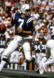 Quarterback Bert Jones Baltimore Colts drops back for a pass v th- 1974 Photo