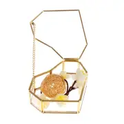 Heart Shape Geometrical Glass Jewelry Box Wedding Ring Box Ring Organizer Hol CR