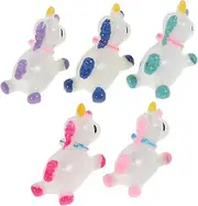 ORFOFE 5pcs Mini Unicorn Figurines Charming Cartoon Unicorn Decorations for Bonsai Gardens Office Desks and Home Decor Unique Tiny Ornaments for Micro Landscape Craft Projects