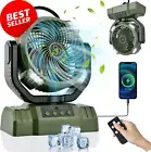 Portable Camping Fan 10000mAh LED Lantern Rechargeable with Remote & Hook