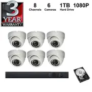 HD DVR Kit: 8 Channel HD DVR+1TB Hard Drive+1080P HD Camera,**3 Years Warranty**
