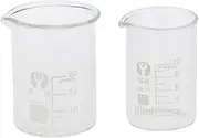2 Pcs Glass Graduated Low Beakers 10ml 20ml