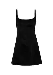 Paris Georgia Sammy Satin Mini Dress - Black - M (UK12 / M) M (UK12 / M)