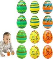 Easter Eggs Empty, Party Favors Easter Hunt Basket Egg Toy 12pcs - Basket Stuffers Filler Assortment Bright Empty Shells Colorful Bright for Family Community