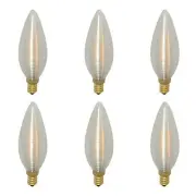 Royal Designs, Inc. Silk Wrapped Torpedo Shaped LED Light Bulbs, E12 Candelabra