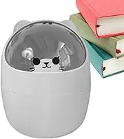 Desktop Trash Can with Lid | Animal Shape Garbage Bin | Creative with Shake Lid Decorative Small Desktop Trash Can for Bathroom Vanity, Desktop, Coffee Table