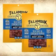 Tillamook Country Smoker SEA SALT & CRACKED PEPPER, 2 Beef Jerky 2.2oz OCT 2026+