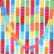 9.8ft Four-Leaf Garland, 12 Pack Tissue Paper Hanging Flower, Multicolor