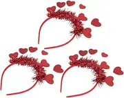 BCOATH 3pcs Love Sequin Headband Music Bookmarks List Bookmark Wedding Headwear Heart-Shaped Headband Bookmark Bookmarks with Hooks Filler Bookmark Apparel Lapel Brooches Plastic Red