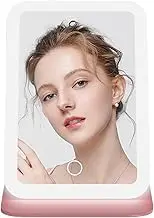 Travel Lighted Makeup Mirror | Tabletop Vanity Mirror - 3 Colors Light Modes, Touch Control Rechargeable Lightweight Glass for Beauty