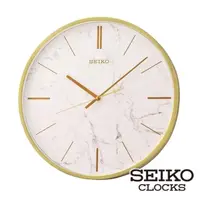 在飛比找momo購物網優惠-【SEIKO 精工】大理石紋金框時鐘掛鐘 QXA760G.Q