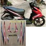 山葉 MERAH HITAM ORIGINAL YAMAHA XEON 125 摩托車條紋紅黑 2010 2011