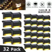 Solar Deck Lights 32 Pack Outdoor Step Light Waterproof Led Solar Lights Railing