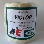 Waxed LINEN CORD lacing thread 4-cord rug braiding weaving twine 1# roll 850yd