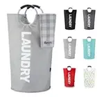 Laundry Basket (13 Colors), Waterproof Laundry Hamper, Laundry 90L Light Grey