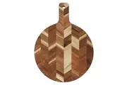 Davis & Waddell Herringbone Cutting Board Round Wooden Chopping Board