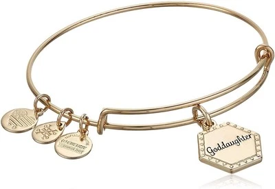 Alex and Ani Because I Love You Goddaughter IV EWB, SAG, Shiny Antique Gold,...