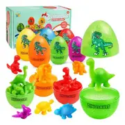 Eggs Toy, Color Sorting and Counting Dinosaur Toys for Toddlers Ages 3, 5, 4, Montessori Educational Matching Learning Game, Sensory Math Sorting Activities