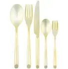 PLASTICPRO 80 Pieces Plastic Silverware Suave Elegant Premium Heavy Duty Gold...