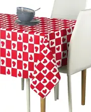 Checkmate Hearts Red Signature Tablecloth Assorted Sizes