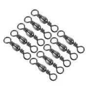 Fishing Barrel Swivels, 50Pcs 99LBS Stainless Steel Solid Ring Tackle, Black