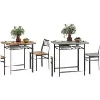 HOMCOM 3-Piece Small Dining Table Set with Built-in Storage Rack