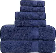 Trends Alley Luxury Bath Towel Set (Pack of 6) | 2 Bath Towels, 2 Hand Towels & 2 Washcloths | 100% Combed Cotton (600 GSM) | Ultra-Soft & Absorbent | Quick-Drying & Durable | Earth-Friendly