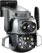 4K 8MP WiFi Security Camera, Dual Screen, AI Auto - Tracking Smart Life for CCTV Video Camera(AU Plug,2K 4MP 64G Card)