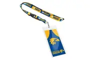 West Coast Eagles AFL Lanyard Chain Card Pocket Storage Poly Swivel Hook