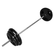 70kg Ez Grip Cast Iron Barbell Weight Set - 150cm Bar + 65kg Iron Weight Plates