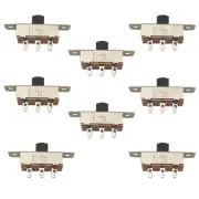8PCS Silver On/Off/On 3 Position DPDT 2P3T PCB Panel Slide Switch 6A/125V 3A/...