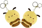 minkissy Cute Plush Bee Pendant Keyring Charm Animal Pendant Soft Toy for Children Decorative Keyring Holiday