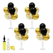 Black and Gold Party Decorations Balloon Stand Table Black gold set4