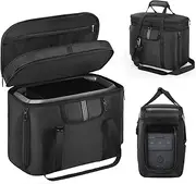 EUGOOCX Portable Carrying Case Compatible with ECOFLOW Delta 3 Plus, Protective Storage Bag for Power Station and Accessories, with Quick Connect and Heat Dissipation Windows, Black
