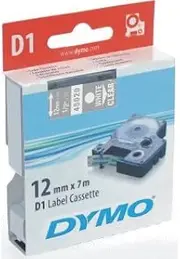 Dymo D1 Label Cassette 12mmx7m (SD45020) - White on Transparant