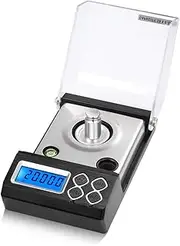 Eacam High Precision Professional Digital Milligram Scale, 20g/0.001g Mini Electronic Balance Powder Scale, Gold Jewelry Carat Scale Digital Weight with Calibration Weight Tweezer and Weighing Pan