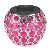 Solar Lamp Retro Hollow Lantern Mosaic Ball Lamp-Red