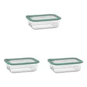 3PK Ecology Store Rectangle Glass Food Container 1050ml - Eucalyptus