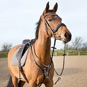 (F, Black) - Horze AdjuStable Hunting Breastplate w/ Runnng Attachment