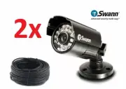 2x Swann PRO-615 Bullet Security Camera + 60ft/ 18m BNC Cable